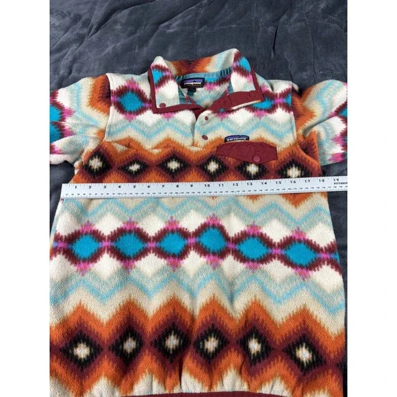 Patagonia Synchilla Fleece Pullover Retro Aztec Pattern Snap T Size S - Picture 6 of 9
